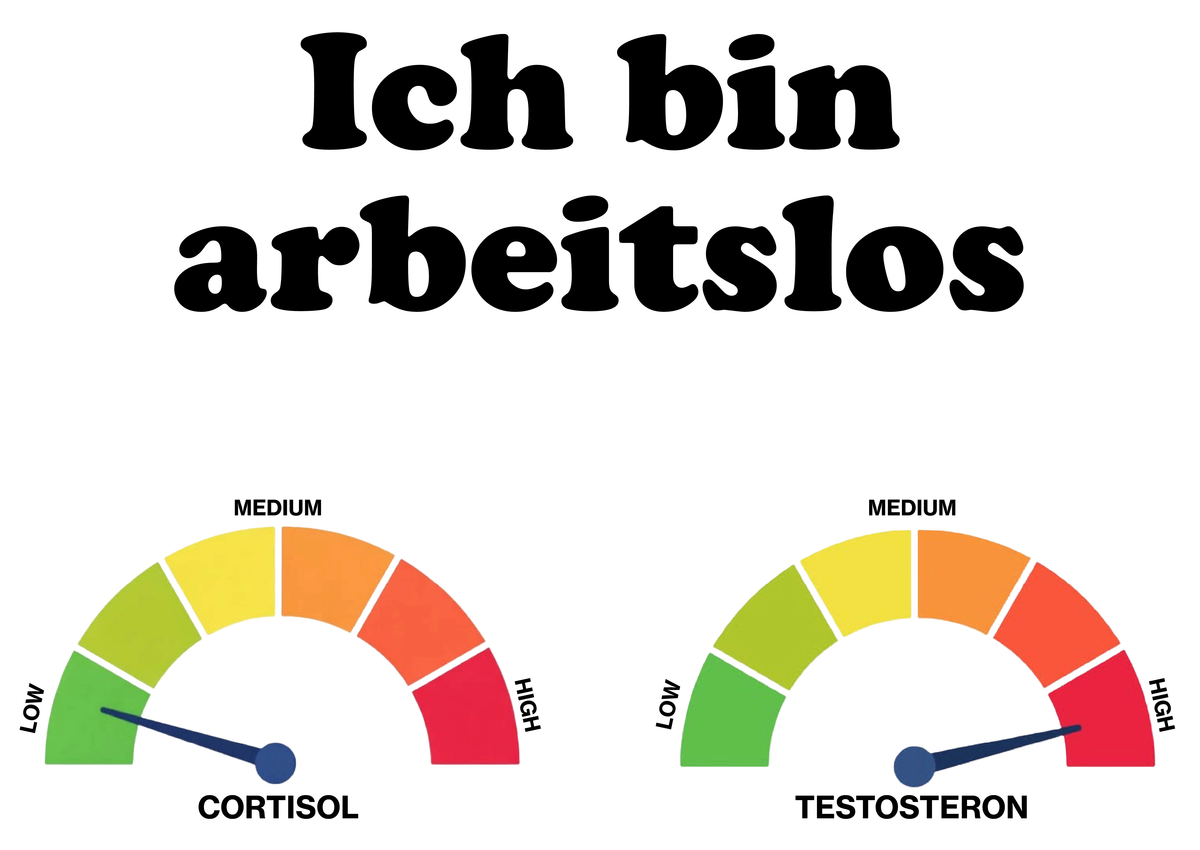 "Ich bin arbeitslos" (black lettering)