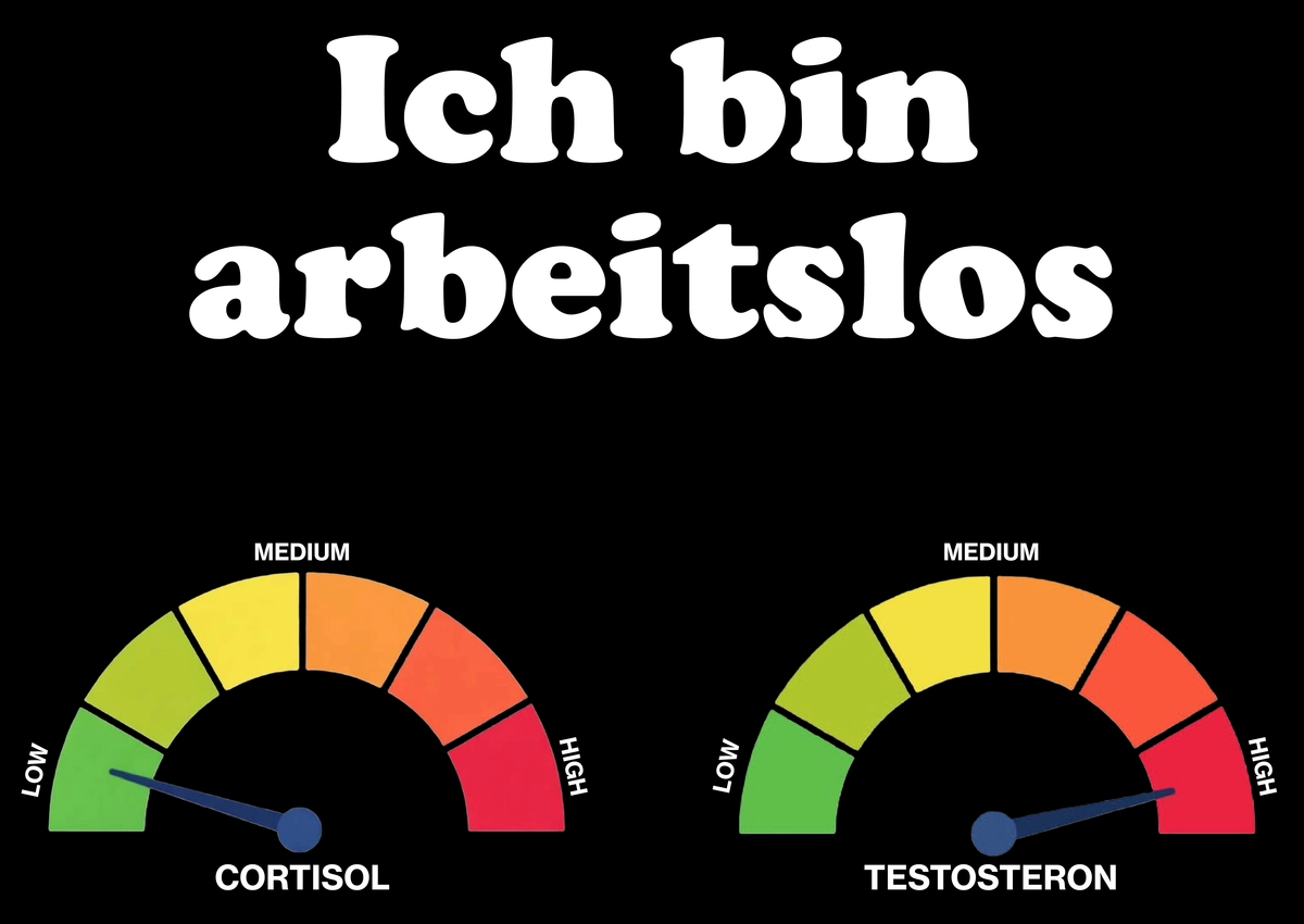 "Ich bin arbeitslos" (white lettering)
